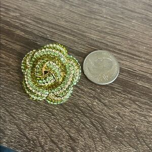 Gold and Green Flower Brooch pre owned - beautiful